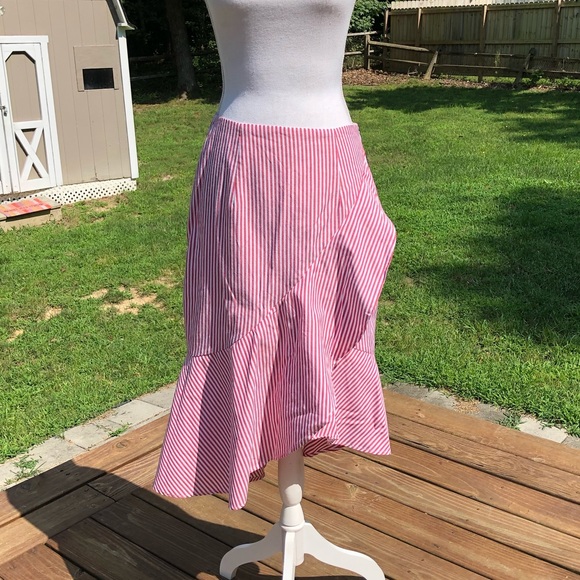Wayf Dresses & Skirts - WAYF Naples Striped Faux Wrap Ruffle Skirt Size M